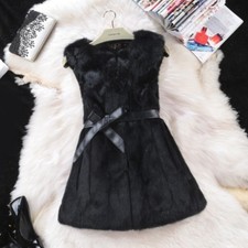 NEW GENUINE RABBIT FUR VEST *