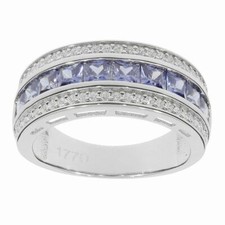 Anello fascia topazio bianco