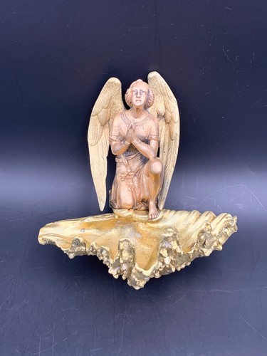 Bénitier bronze doré ange - bénitier,