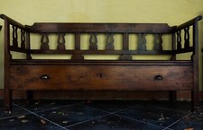 Mobili usati -Panca/Cassapanca  d'epoca-stile austriaco/ungherese-Color noce   