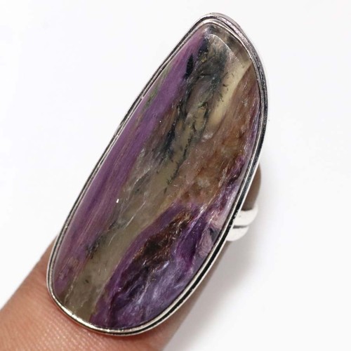 Anello charoite placcato - charoite,