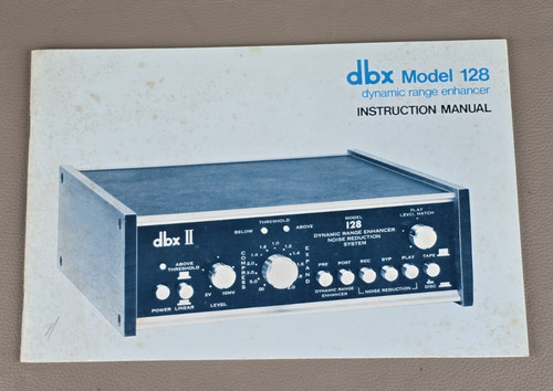 Dbx model 128 manuale - dbx,