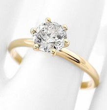 Anello Diamante E Oro Giallo 1.01 ct Colore I Purezza I1