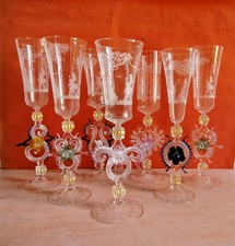 Venezia Murano XX s. - Calici in vetro soffiato,   € 145,00 cadauno