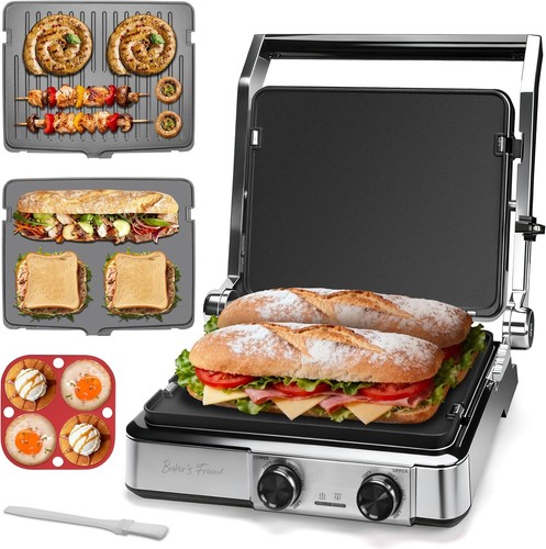 Panini press grill fette - panini, 4