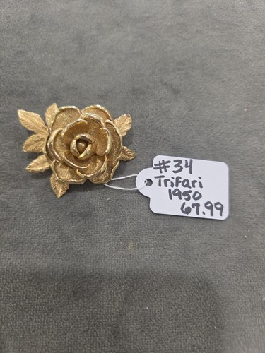 Spilla rosa vintage firmata