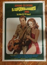 IL SUPERMOLLEGGIATO Io bacio tu baci CELENTANO, MINA MANIFESTO CINEMA  ORIGINALE