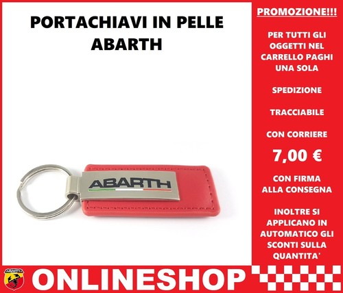 Portachiavi abarth pelle - pelle, rossa