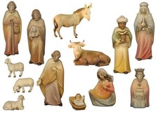 Set of 14 Wooden Nativity