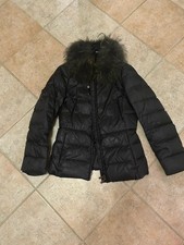 Penny Black Giacca Piumino Pelliccia di Procione Pelliccia Nero S