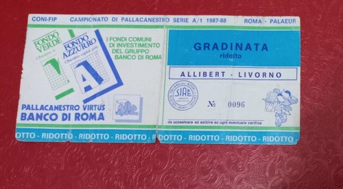 Biglietto basket 1987 - basket, a1