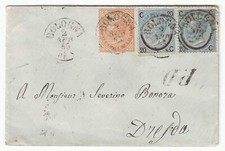 Regno - Rara affrancatura 10 c. + coppia 20 c. ferro di cavallo III tipo