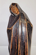 1924 FRANZ RUNGGALDIER  antica scultura sacra in legno - MADONNA - Val Gardena