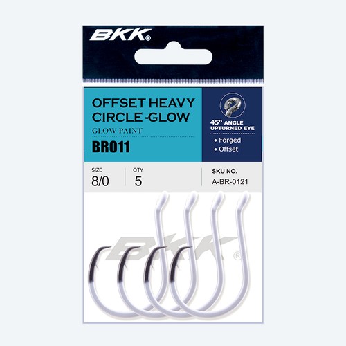 Bkk glow heavy circle hook - glow,