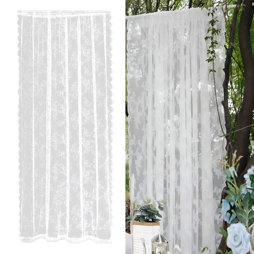 Rideaux filet fleurs en - filet,