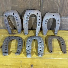 Lotto 6 Ferri Di Cavallo Forgiati Antichi Da Esposizione Ornamentali