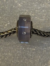  AUTENTICA PERLA VETRO OHM VIOLA PIOGGIA AMGO43 ARGENTO STERLING 925