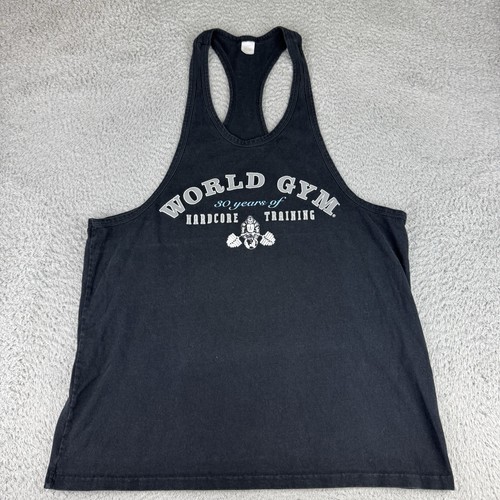 Canotta nera vintage world gym - nera,