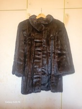 Brown mink fur coat - brown,