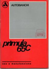AUTOBIANCHI PRIMULA 65 C LIBRETTO USO E MANUTENZIONE PIU' BROCHURE  1968