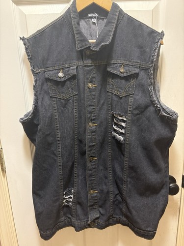 Nasky gilet denim smanicato - denim,