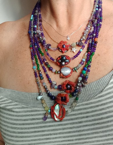 Collana corallo mediterraneo - corallo,