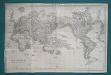 1883 mappa del mondo - mondo,
