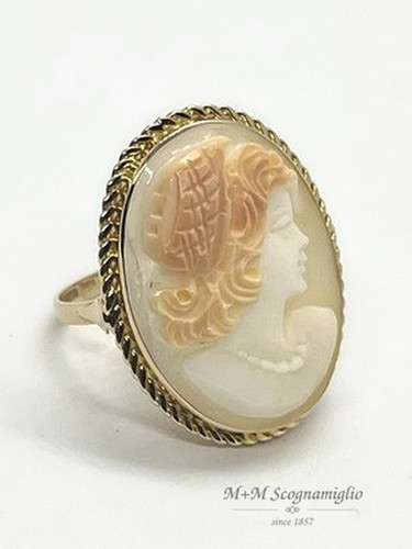 Anello oro 14kt cammeo - oro,