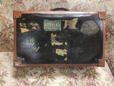 Valigia italiana bicolore anni 50 con contemporanea