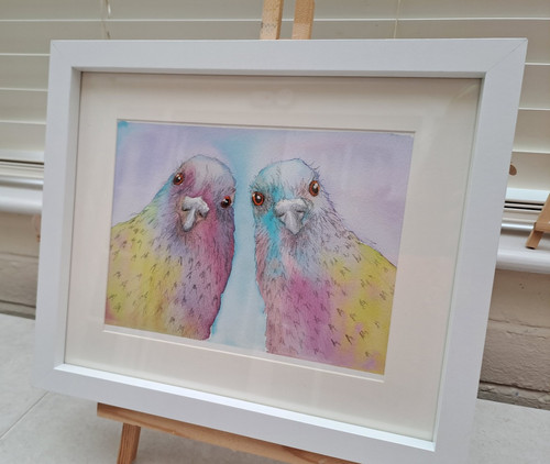 Quadro acquerello con cornice