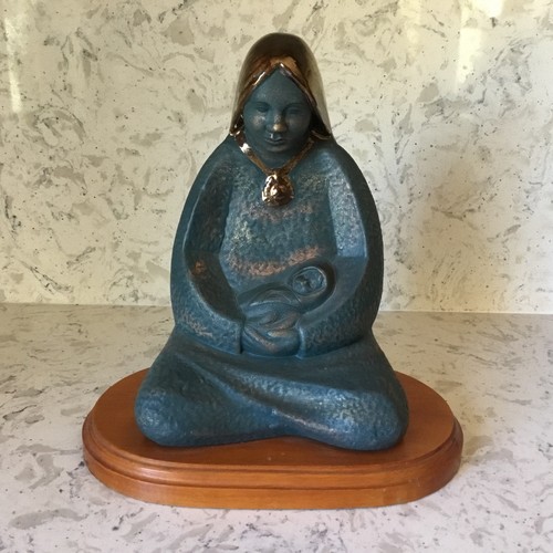 Scultura ceramica madre e - scultura, in