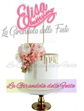 CAKE TOPPER BATTESIMO Glitter PERSONALIZZATO con nome Decorazione torta lei lui