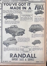 Pubblicità giornale 1958 per