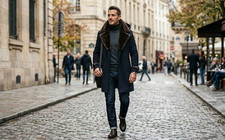 Soprabito uomo in lana blu