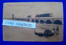?CARTOLINA VENEZIA PONTE DELLA FERROVIA SULLA LAGUNA CON TRENI E GONDOLA 1914?