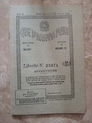 Libretto risparmio nº - risparmio,