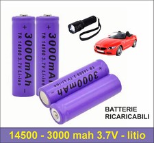 BATTERIA LITIO 14500 RICARICABILI 3000MAH 3,7V Pile PER TORCIA GIOCATTOLI RASOIO