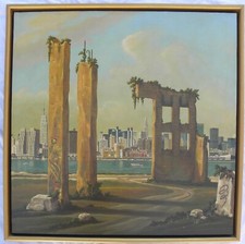 Aldo DAMIOLI (Milano 1952) ROVINE New York Olio su tela cm 70x70 anno 1993