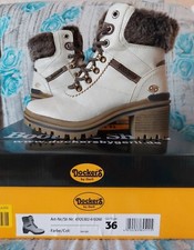 Stivaletti Scarpe  Dockers By Gerli Numero 36 Pelle Pelliccia Color Ghiaccio 