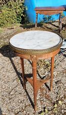 Tavolino rotondo alto Gueridon con piano in marmo rotondo in stile Luigi XVI