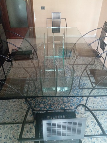 Tavolo cristallo 6 sedie - tavolo,