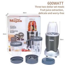 MIGAS 600W Frullatore Professionale 3 Tazze + Lame Estrazione INOX
