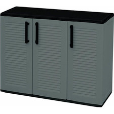 ARMADIO BASSO IN POLIPROPILENE CON 3 ANTE E RIPIANO 102 X 37 X H84 CM