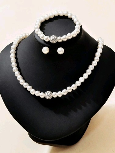 Parure perle con strass - parure,