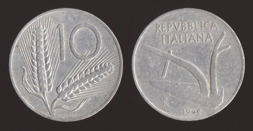 Lire 1966 spighe aratro - lire,