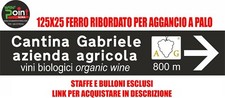 SEGNALETICA STRADALE Pubblicitaria TARGHE PERSONALIZZATE 125x25cm FERRO STAFFE