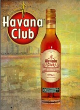 Targa in metallo vintage stile retrò Havana club decorazione latta parete porta bar insegna