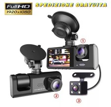 DASH CAM FULL HD DVR CON RETROCAMERA PARCHEGGIO TELECAMERA AUTO VISIONE NOTTURNA