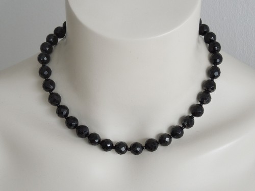 Collana sfera nera facettata - collana,