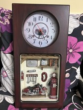 Quadro Legno Officina no HARLEY Davidson Indian Moto Orologio Quadro Vintage Pub